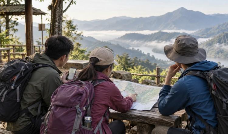 Kiểm tra thời tiết và điều kiện thực địa trước khi khởi hành trekking