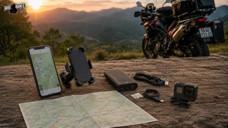 Đi phượt cần điện thoại GPS, sim 4G, sạc dự phòng, bản đồ giấy và camera hành trình
