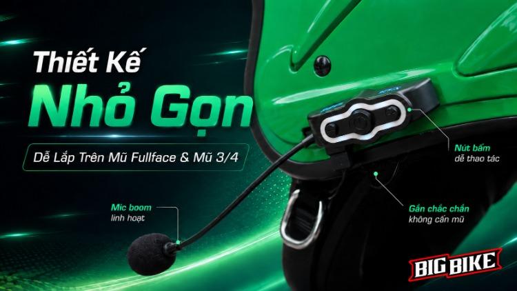 Thiết kế nhỏ gọn của tai nghe SCS S7X cho mũ fullface và mũ 3/4