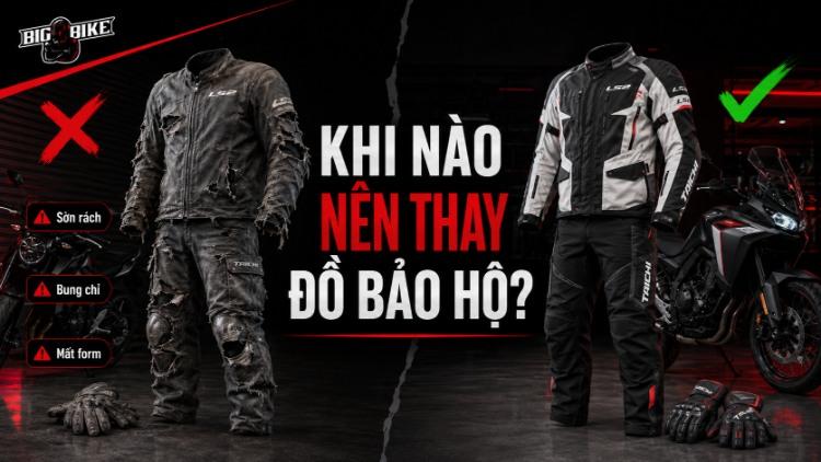 So sánh đồ bảo hộ moto cũ sờn rách và bộ quần áo bảo hộ mới
