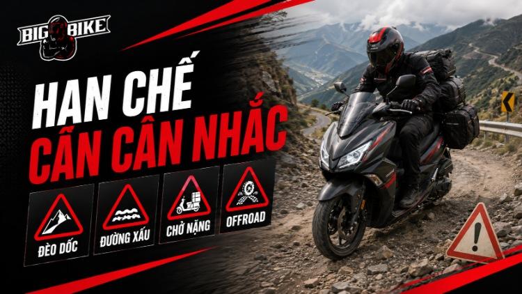 Những hạn chế cần cân nhắc khi đi phượt bằng xe tay ga