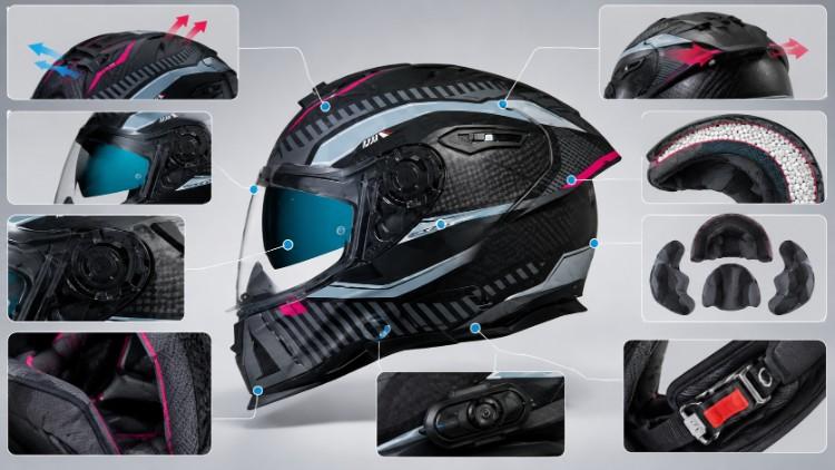 NEXX SX.100R được trang bị kính âm và hệ thống thông gió tiện dụng